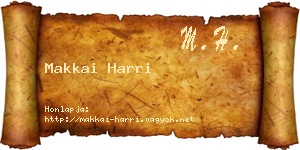 Makkai Harri névjegykártya